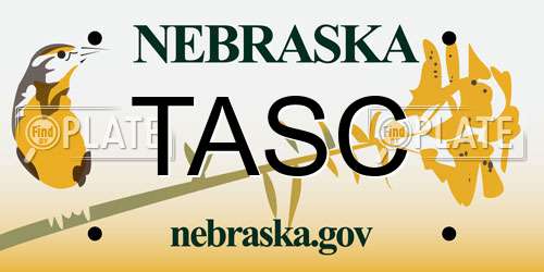 TASC Nebraska License Plate