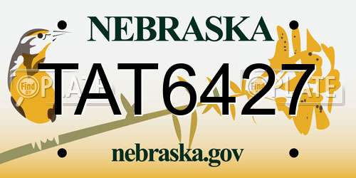 TAT6427 Nebraska License Plate