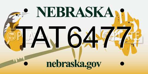 TAT6477 Nebraska License Plate