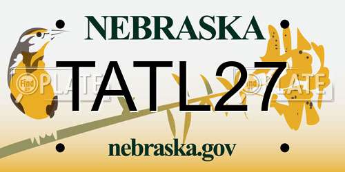 TATL27 Nebraska License Plate