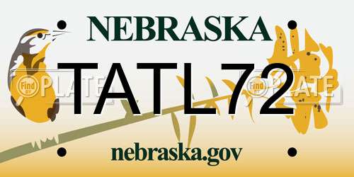 TATL72 Nebraska License Plate