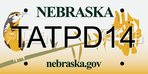 TATPD14 Nebraska License Plate