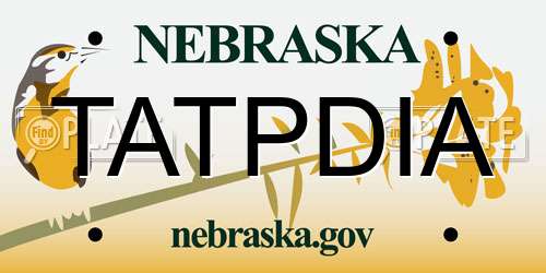 TATPDIA Nebraska License Plate