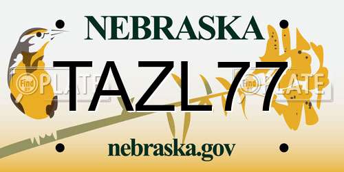 TAZL77 Nebraska License Plate