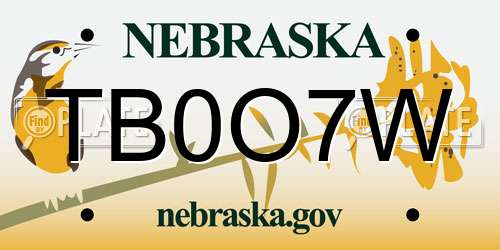 TB0O7W Nebraska License Plate
