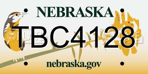 TBC4128 Nebraska License Plate