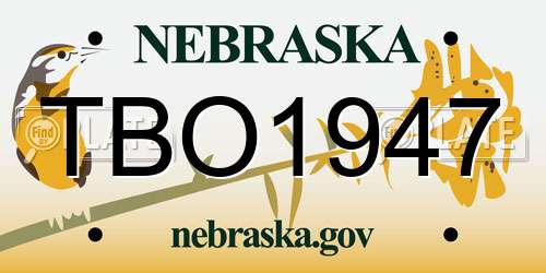 TBO1947 Nebraska License Plate