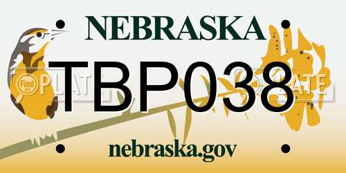 TBP038 Nebraska License Plate