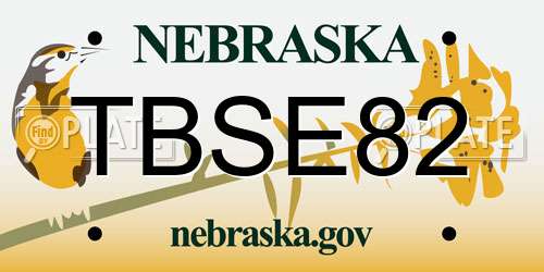 TBSE82 Nebraska License Plate
