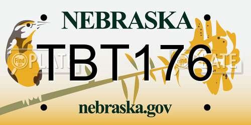 TBT176 Nebraska License Plate