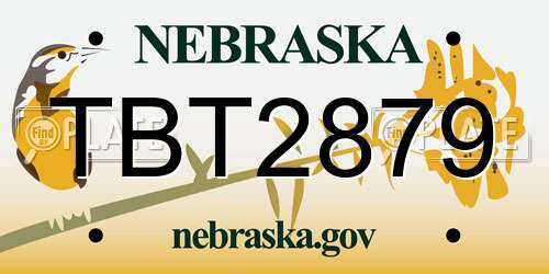 TBT2879 Nebraska License Plate