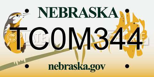 TC0M344 Nebraska License Plate