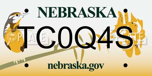 TC0Q4S Nebraska License Plate