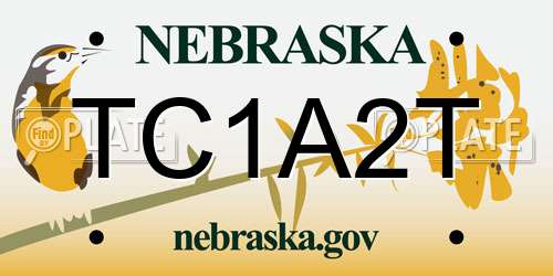 TC1A2T Nebraska License Plate