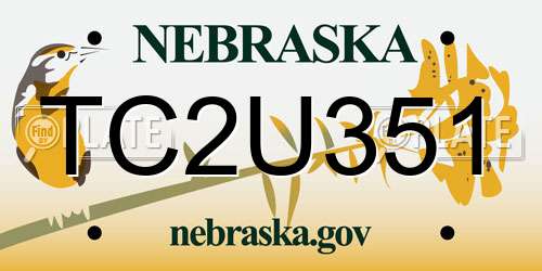 TC2U351 Nebraska License Plate