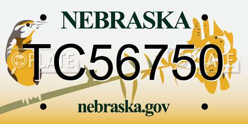 TC56750 Nebraska License Plate