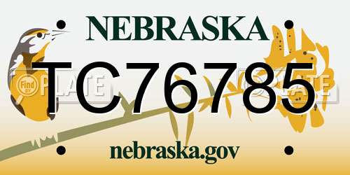 TC76785 Nebraska License Plate