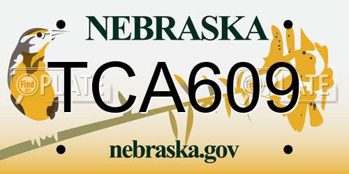 TCA609 Nebraska License Plate