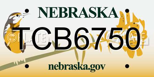 TCB6750 Nebraska License Plate