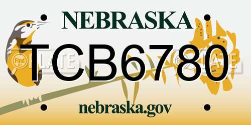 TCB6780 Nebraska License Plate