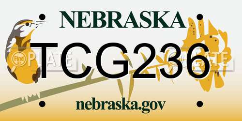 TCG236 Nebraska License Plate