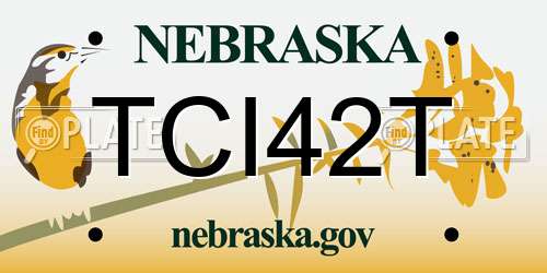 TCI42T Nebraska License Plate