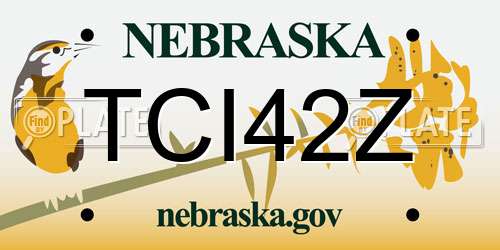 TCI42Z Nebraska License Plate