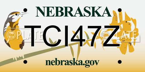 TCI47Z Nebraska License Plate