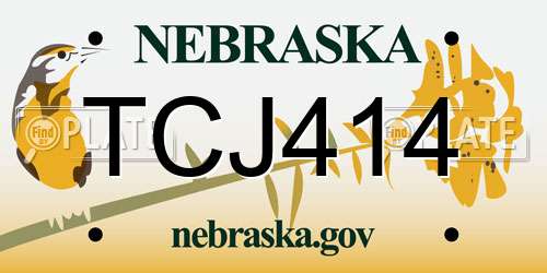 TCJ414 Nebraska License Plate