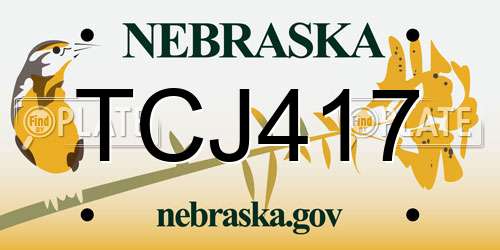 TCJ417 Nebraska License Plate