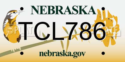 TCL786 Nebraska License Plate