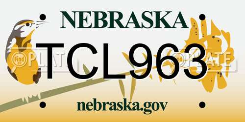 TCL963 Nebraska License Plate