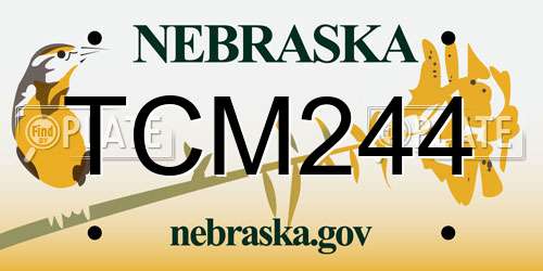 TCM244 Nebraska License Plate