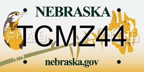 TCMZ44 Nebraska License Plate