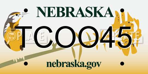 TCOO45 Nebraska License Plate