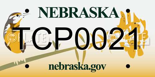 TCP0021 Nebraska License Plate