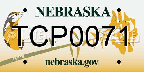 TCP0071 Nebraska License Plate