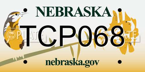 TCP068 Nebraska License Plate