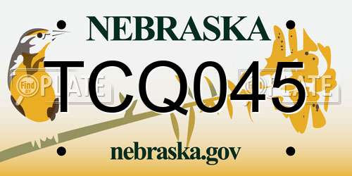 TCQ045 Nebraska License Plate