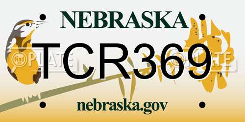 TCR369 Nebraska License Plate