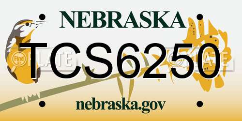 TCS6250 Nebraska License Plate