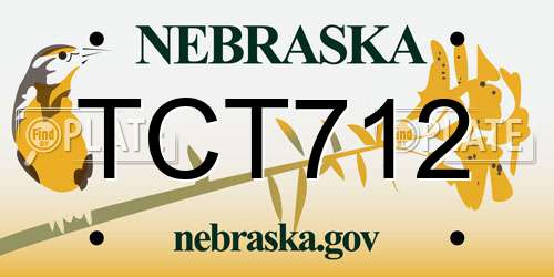 TCT712 Nebraska License Plate
