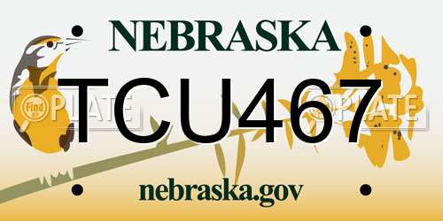 TCU467 Nebraska License Plate