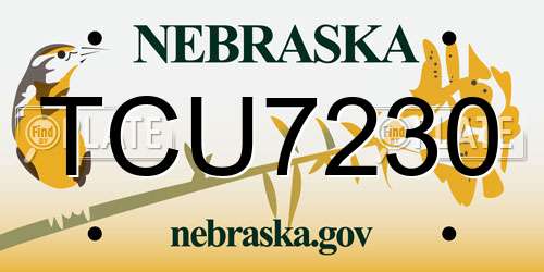 TCU7230 Nebraska License Plate