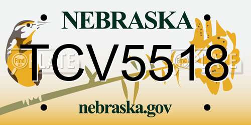 TCV5518 Nebraska License Plate