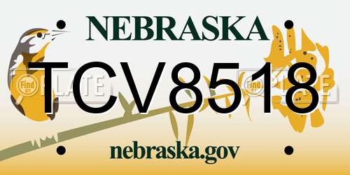 TCV8518 Nebraska License Plate