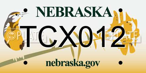 TCX012 Nebraska License Plate