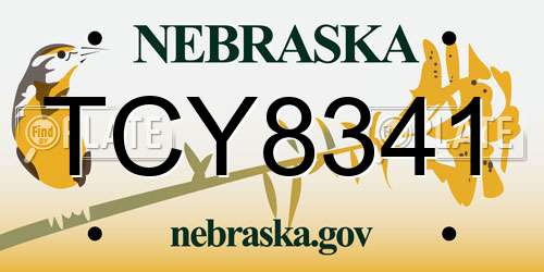 TCY8341 Nebraska License Plate