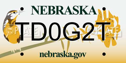 TD0G2T Nebraska License Plate