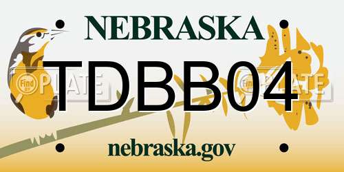 TDBB04 Nebraska License Plate